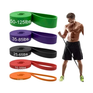 Long Resistance Rubber Loop Bands Set for Men and Women Pull Assist Workout Exercise Fitness Training and Physical Therapy