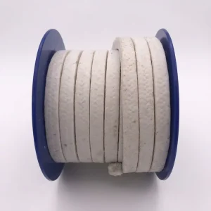 Lubricated White Cotton Gland Packing With Vaseline Grease Braided Sealing Rope For Marine Stern Tube Industrial Pump Valve Seal