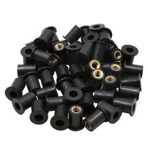 M5 Rubber Expansion Nut Rubber Riveting Fastener Brass Rubber Nut for Motorcycle Modification Windshield