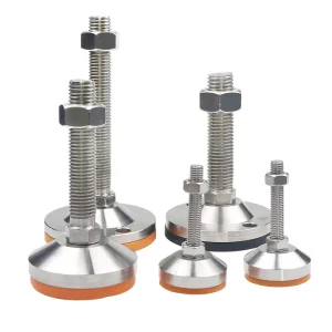 M8-M30 Stainless Steel Adjustable Rubber Furniture Support Legs Anti-Slip Leveling Feet with Wheels