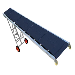 MIDE Durable Flat Horizontal Rubber Belt Conveyor with Adjustable Speed for Inspection Assembly Line