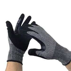 Manufacturer Direct Double layer Waterproof Nitrile Frosted Coated Gloves With Acrylic Fleece Lining Work Gloves