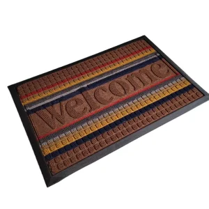 Manufacturer Direct Sale Hot Sell Ati Slip Outdoor Floor Mat Washable Rubber Door Mat with Jacquard Technique Puzzle Pattern