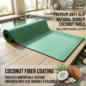 Matte Coconut Shell Yoga Mat Pilates Strap Eco friendly Natural Rubber Extra Large Size Thick Mesh Bag Strap Non Slip