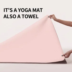Matte Foldable Coconut Shell Yoga Mat Extra Wide Ultra Thin Eco Friendly Waterproof Non Slip with Carrying Bag