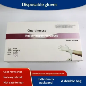 Medical Disposable Gloves One time Use Rubber Inspection Gloves Disposable Rubber Examination Gloves