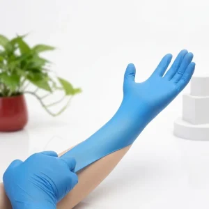 Medical Disposable Powder Free Food Grade Box of 100 Household Rubber Blue Examination Nitrile Coated Gloves