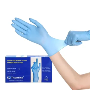 Medical Grade 9inch 3.0g Disposable Tear resistant Blue Nitrile Examination Gloves Latex Free Suitable for Sensitive Skin