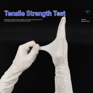 Medical Grade Powder Free Sterile Natural Emulsion Rubber Surgical Gloves CE Certified Class II Tear Resistant Disposable Gloves