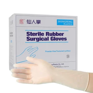 Medical Surgical Rubber Gloves High Tensile Strength Powderless Sterile Hospital Gloves