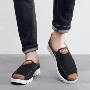 Men Casual Breathable Slip-On Work Shoes with Rubber Insole
