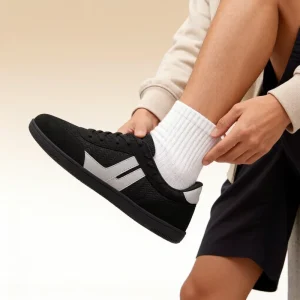 Men Lace Up Training Sneakers Breathable Lightweight Wide Toe Box Shoes Anti Slip Fashion Trend Walking Skate Shoes