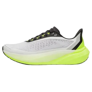 Men Running Shoes White Neon Green Mesh Upper Shock Absorption Thick EVA Sole Lace Up Sport Zapatillas Deportivas