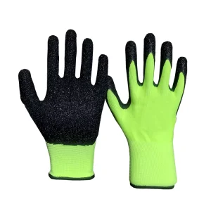 Men Women 9 L Green Crinkle Latex Rubber Work Gloves 12Pair Hand Arm Protection Anti Slip for Construction Assembly Gloves