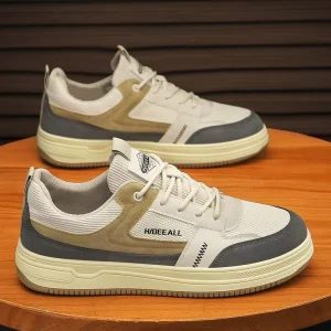 Men’s Breathable Hong Kong Style Shoes Versatile Stain-Resistant Lightweight Soft Sole Casual Sports Sneakers
