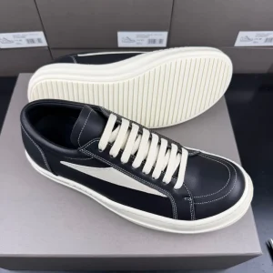 Men’s Genuine Leather Skate Style Casual Shoes Black Thick Breathable Sole Premium Designer Brand Sports Footwear