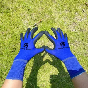 Men’s Heavy Duty Construction Rubber Gloves Industrial Grip Safety Hand Gear with Nitrile Foam Anti Cut Working Gloves