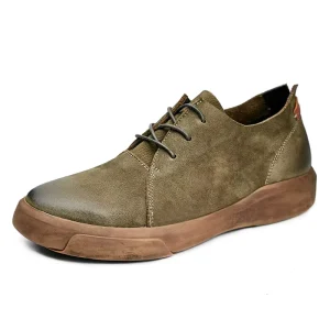 Men’s Sneakers British style Shoes Men’s Trendy Shoes Thick soled Casual Shoes Men’s Spring New Large toe Work Leather Shoes