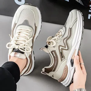 Men’s Youth Casual Sneakers Breathable Sandals Trendy Versatile Hollow Mesh Soft Sole Anti-Slip Running Shoes