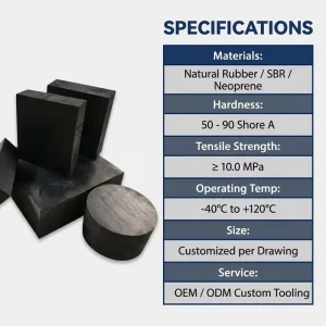 Molded Industrial Rubber Buffer for Shock Absorption in Machine Equipment
