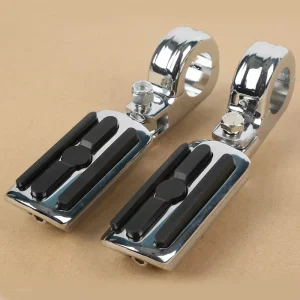 Motorcycle Chrome Rubber Custom Footpeg Mount Fit for Harley Yamaha Honda Suzuki