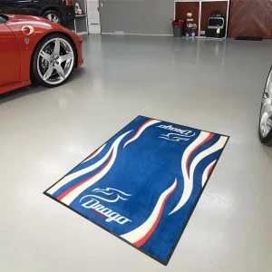 Motorcycle Logo Waterproof Anti-Slip Rubber Floor Mat for Garage, Workshop, or Outdoor Use