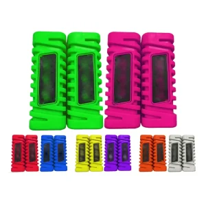 Motorcycle Rubber Foot Peg Protectors Anti-Vibration Grip Sleeves for Off-Road