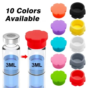 Multi Color Silicone Bottle Stopper Cap 3mm 10mm Sealing Rubber Cap for Lyophilized Powder Injection Vials