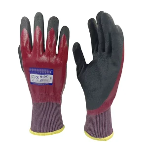 N4203 Safety Gloves Thickened Rubberized Labor Work Wear Resistant Non Slip Hanging Rubberized Gloves