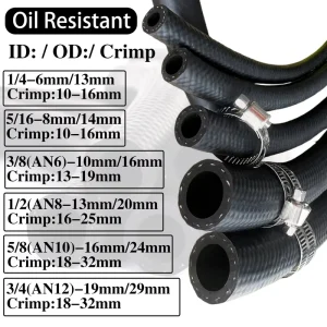 NBR Fuel and Vacuum Hose, 6-25 mm, 1/4-3/4 in, for Cars, Motorcycles, Trucks, and Vans