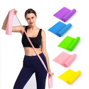 NJ Custom Logo Tpe Stretch Band Workout Resistance Fitness Latex Rubber Bands Yoga Elastic Flat Resistance Bands for Exercises