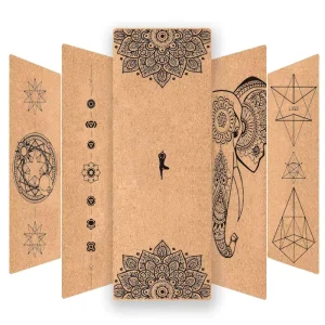 Natural Cork Yoga Mat Eco Friendly Custom Logo Cork Rubber Yoga Mat 6mm Thick TPE