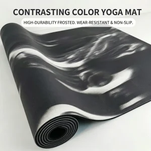 Natural Rubber 5mm Color Blocked Yoga Mat Non Slip Sweat Absorbent Wear Resistant Professional Shock Absorbing Exercise Mat