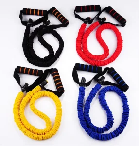 Natural Rubber Fabric Covered Single Resistance Bands with Safety Sleeve