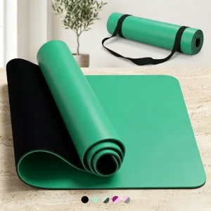 Natural Rubber Yoga Mat 5mm Thickness Extra Thick Eco Friendly Non Slip High Grip Sweat Absorbent ISO9001 Certified