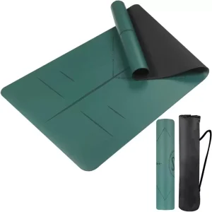 Natural Rubber Yoga Mat Eco Friendly Non Slip Durable 5mm Thick 183cm Length Universal Fit Includes Carrying Bag