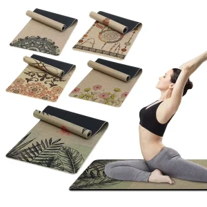 Natural Rubber Yoga Mat Eco-Friendly and Waterproof Gym Material with 3mm Thickness Sanskrit Printing