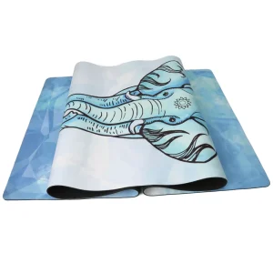 Natural Rubber Yoga Mat Suede Portable Lightweight Foldable Suede Rubber Yoga Mat for Hot Yoga