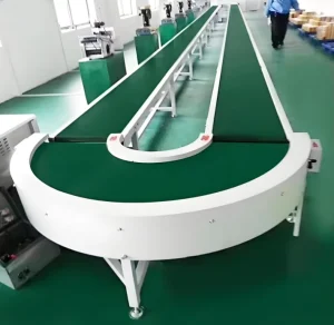 New Stainless Steel PU Anti Static Adjustable Speed Curve Turn Belt Conveyor for Factory Automatic Production Line