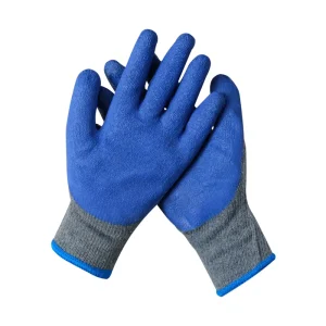 New Style Labor Protection Wear Grey Blue Latex Nitrile Wrinkled Safety Work Gloves Labor protection Work Immersion Gloves