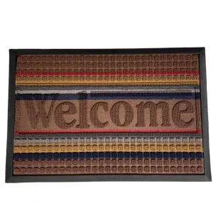 New Type Puzzle Jacquard Washable Anti slip Rubber Door Mat for Home Entrance Step Mats