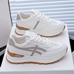 New Versatile Leather Thick Soled Lightweight Running Shoes for Summer Breathable Comfortable Fashionable and Casual Shoes