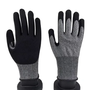 Nitrile Coated Ambidextrous Palm Work Gloves Anti Slip Grip Water Resistant for Construction Maintenance Gardening