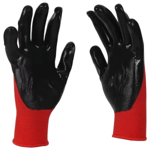 Nitrile Gloves Red Yarn Black Rubber Nylon Working Gloves Non slip Wear resistant Labor protection Gloves
