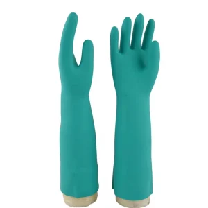 Nitrile P Anti-Static Industrial Chemical Gloves Acid Alkali Oil Resistant Rubber Flocked Latex for Solvent Industrial Work