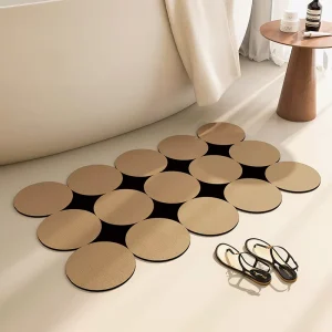 Non-Slip ABS Bath Mat Quick-Drying Absorbent Floor Foot Pad for Bathroom