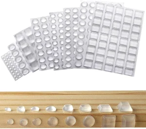 Non-Slip Rubber Plastic Bumper Shock Absorber with 3 mm, 8 mm, 10 mm Silicone Foot Pad, Black and White, for Drawer and Cabinet Doors