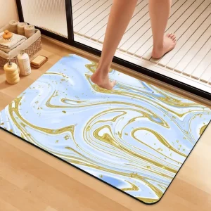 Non slip Water absorbent Quick drying Rubber Eco friendly Bath Mat 3.5mm Thick PET Friendly for Home Hotel Kitchen Use Modern