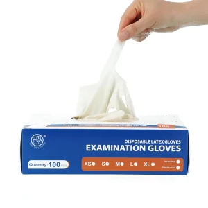 Non sterile Natural Rubber Examination Gloves Medical Grade Ambidextrous Exam Gloves for Nursing