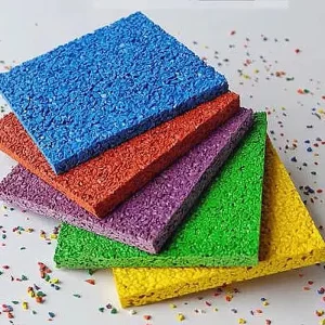 Non toxic Plastic & Rubber Granules Eco Friendly Shock Absorption Safety Playground Flooring Material
